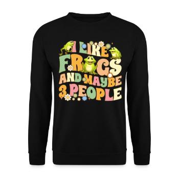 Groovy Frog Lovers - Unisex Sweatshirt - black - Front - Alina (178cm) & Michal (187cm)