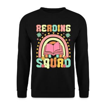 Groovy Book Reader - Unisex Sweatshirt - black - Front - Alina (178cm) & Michal (187cm)