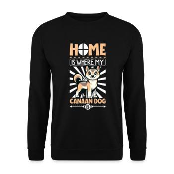 Home - Canaan Dog - Unisex Sweatshirt - black - Front - Alina (178cm) & Michal (187cm)