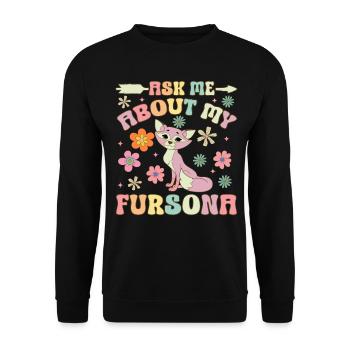Groovy Furry Fandom Fursuit Fox - Unisex Sweatshirt - black - Front - Alina (178cm) & Michal (187cm)