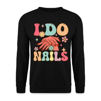 Groovy Nail Tech Nail Artist - Unisex Pullover - Schwarz - Vorne - Alina (178cm) & Michal (187cm)