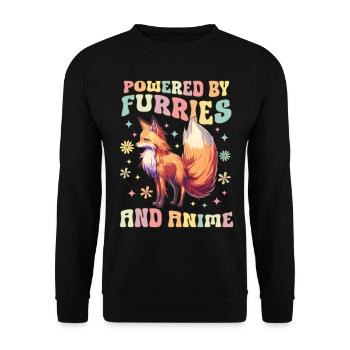 Groovy Furry Fandom Fursuit Fox - Unisex Sweatshirt - black - Front - Alina (178cm) & Michal (187cm)