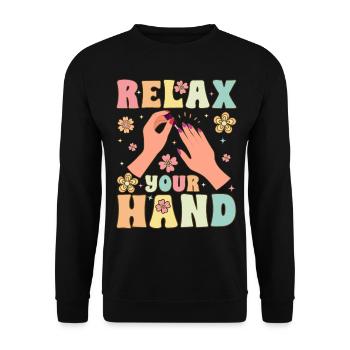 Groovy Nail Tech Nail Artist - Unisex Pullover - Schwarz - Vorne - Alina (178cm) & Michal (187cm)