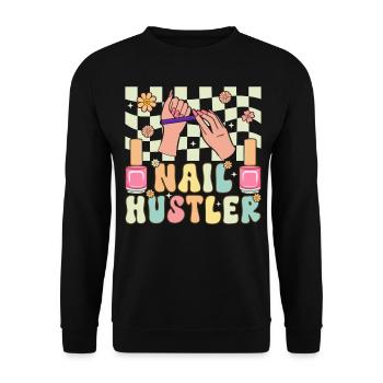 Groovy Nail Tech Nail Artist - Unisex Pullover - Schwarz - Vorne - Alina (178cm) & Michal (187cm)