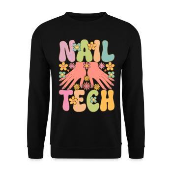 Groovy Nail Technician Nail Artist Cils - Sweat-shirt Unisexe - noir - Devant - Alina (178cm) & Michal (187cm)