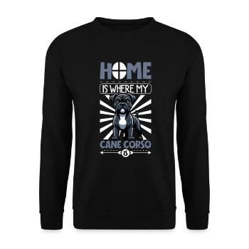 Home - Cane Corso - Unisex Sweatshirt - black - Front - Alina (178cm) & Michal (187cm)