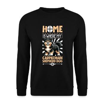 Home - Carpathian Shepherd Dog - Unisex Sweatshirt - black - Front - Alina (178cm) & Michal (187cm)