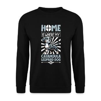 Home - Louisiana Catahoula Leopard Dog - Unisex Sweatshirt - black - Front - Alina (178cm) & Michal (187cm)