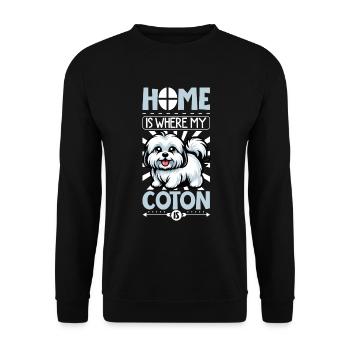Accueil - Coton de Tuléar - Sweat-shirt Unisexe - noir - Devant - Alina (178cm) & Michal (187cm)