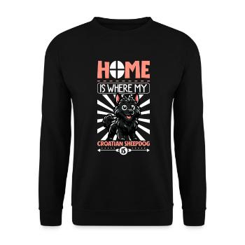 Home - Croatian Shepherd - Unisex Sweatshirt - black - Front - Alina (178cm) & Michal (187cm)