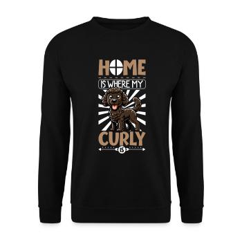 Home - Curly-coated Retriever - Unisex Sweatshirt - black - Front - Alina (178cm) & Michal (187cm)