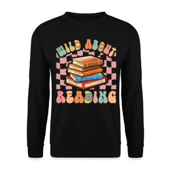 Groovy Book Reader - Unisex Sweatshirt - black - Front - Alina (178cm) & Michal (187cm)