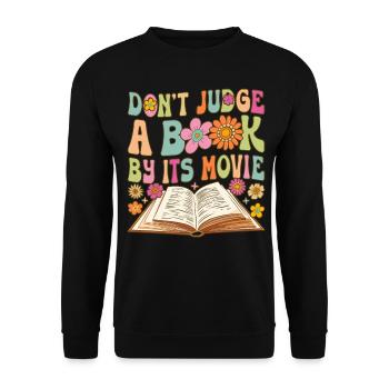Read Groovy Book Reader - Unisex Sweatshirt - black - Front - Alina (178cm) & Michal (187cm)