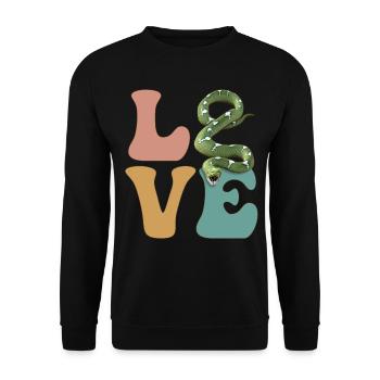 AMOUR amoureux des serpents - Sweat-shirt Unisexe - noir - Devant - Alina (178cm) & Michal (187cm)