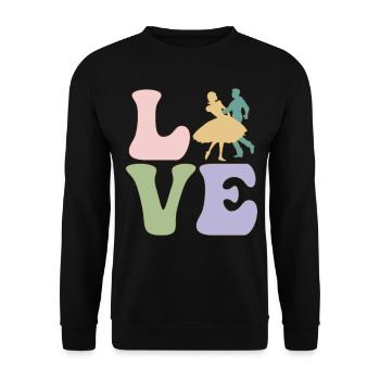 LOVE Square Dance Tanzen - Unisex Pullover - Schwarz - Vorne - Alina (178cm) & Michal (187cm)