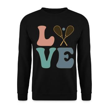 LOVE Squash Player Trainer - Unisex Sweatshirt - black - Front - Alina (178cm) & Michal (187cm)