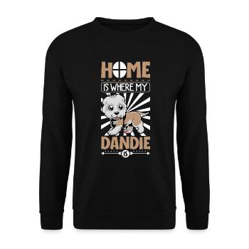 Home - Dandie Dinmont Terrier - Unisex Sweatshirt - black - Front - Alina (178cm) & Michal (187cm)