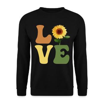 LOVE Sunflower Garden Gardening - Unisex Sweatshirt - black - Front - Alina (178cm) & Michal (187cm)