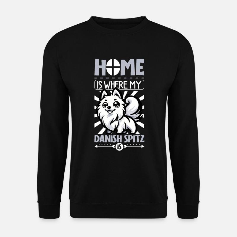 Zuhause - Dänischer Spitz - Unisex Pullover - Schwarz