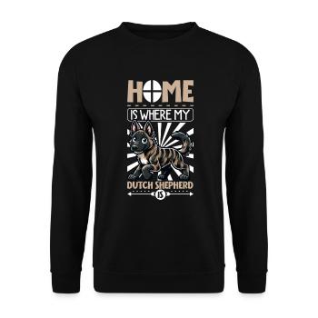 Home - Dutch Shepherd - Unisex Sweatshirt - black - Front - Alina (178cm) & Michal (187cm)