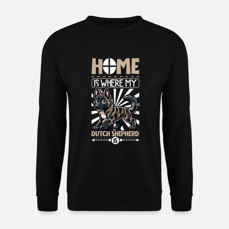 Zuhause - Holländischer Schäferhund - Unisex Pullover - Schwarz