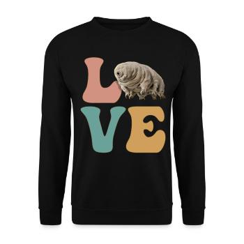 LOVE Tardigrades Water Bear Microbiology - Unisex Sweatshirt - black - Front - Alina (178cm) & Michal (187cm)
