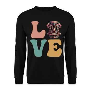 LOVE Tiki Luau Hawaii Tiki Masque - Sweat-shirt Unisexe - noir - Devant - Alina (178cm) & Michal (187cm)