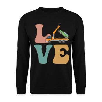 LOVE Tow Truck Driver Towing Service Towing Service - Unisex Sweatshirt - black - Front - Alina (178cm) & Michal (187cm)