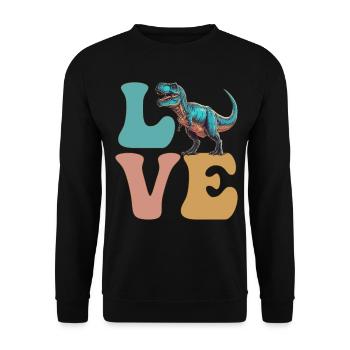LOVE Trex Tyrannosaurus rex Dinosaure - Sweat-shirt Unisexe - noir - Devant - Alina (178cm) & Michal (187cm)
