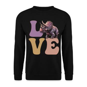 AMOUR Tricératops Dinosaure - Sweat-shirt Unisexe - noir - Devant - Alina (178cm) & Michal (187cm)