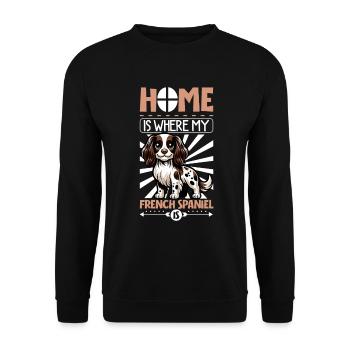 Home - Epagneul Français - Unisex Sweatshirt - black - Front - Alina (178cm) & Michal (187cm)