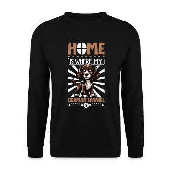 Home - German Quail Dog - Unisex Sweatshirt - black - Front - Alina (178cm) & Michal (187cm)