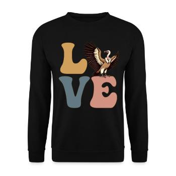 AMOUR Oiseaux vautours - Sweat-shirt Unisexe - noir - Devant - Alina (178cm) & Michal (187cm)