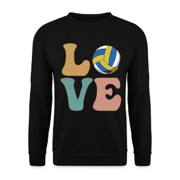 LOVE Volleyballspieler Mannschaftsbetreuer Trainer - Unisex Pullover - Schwarz - Vorne - Alina (178cm) & Michal (187cm)