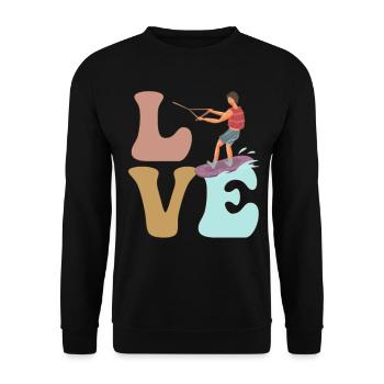 LOVE Wakeboard Wakeboarder Surf - Sweat-shirt Unisexe - noir - Devant - Alina (178cm) & Michal (187cm)