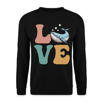 CHER amoureux des baleines mers scientifiques marins - Sweat-shirt Unisexe - noir - Devant - Alina (178cm) & Michal (187cm)