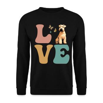 LOVE Wheaten Terrier Chien - Sweat-shirt Unisexe - noir - Devant - Alina (178cm) & Michal (187cm)
