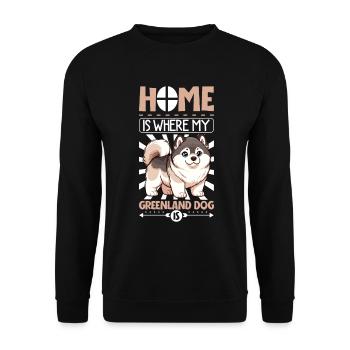 Home - Greenland Dog - Unisex Sweatshirt - black - Front - Alina (178cm) & Michal (187cm)