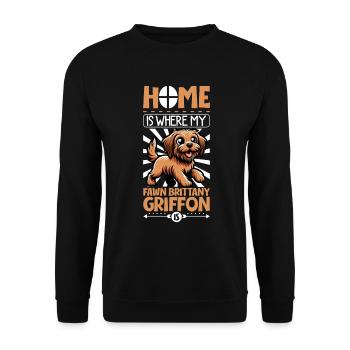 Zuhause - Griffon Fauve de Bretagne - Unisex Pullover - Schwarz - Vorne - Alina (178cm) & Michal (187cm)