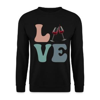 DEAR wine drinkers, - Unisex Sweatshirt - black - Front - Alina (178cm) & Michal (187cm)
