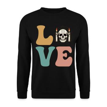 LOVE Witchcraft Witch Wiccan Occult Skull - Unisex Sweatshirt - black - Front - Alina (178cm) & Michal (187cm)