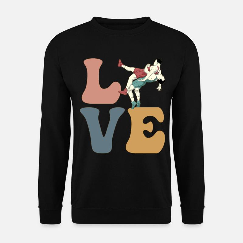 LOVE Wrestling Ringer - Unisex Pullover - Schwarz