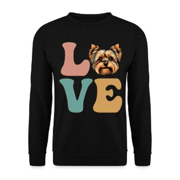 LOVE Yorkshire Terrier chien Yorkie - Sweat-shirt Unisexe - noir - Devant - Alina (178cm) & Michal (187cm)
