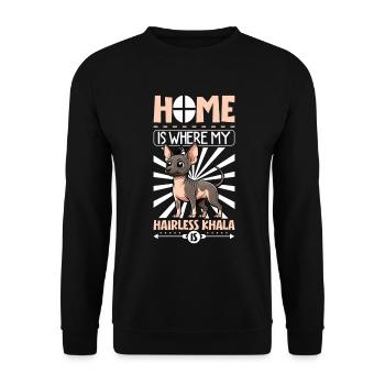 Home - Hairless Khala - Unisex Sweatshirt - black - Front - Alina (178cm) & Michal (187cm)