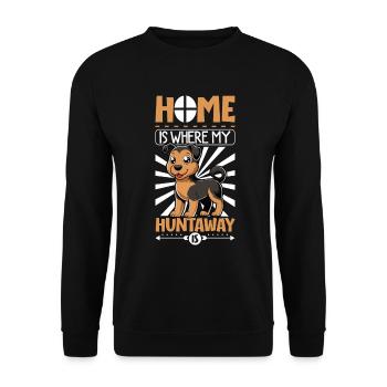 Home - Huntaway - Unisex Sweatshirt - black - Front - Alina (178cm) & Michal (187cm)