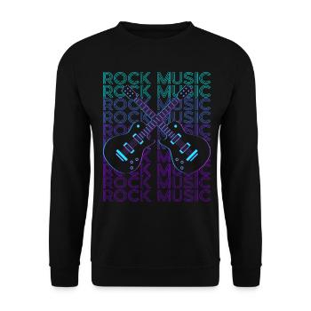 Rock Music Rock & Roll Retro - Unisex Sweatshirt - black - Front - Alina (178cm) & Michal (187cm)