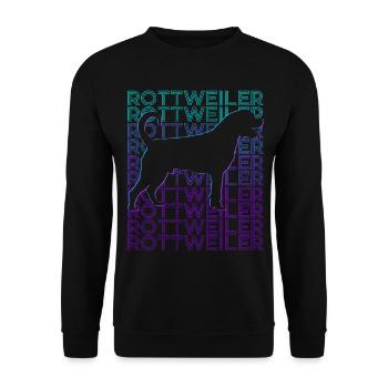 Rottweiler Hund Retro - Unisex Pullover - Schwarz - Vorne - Alina (178cm) & Michal (187cm)