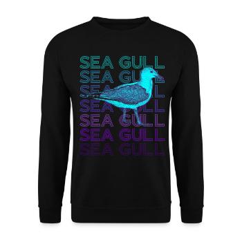 Seagull Seagull Seabird Retro - Unisex Sweatshirt - black - Front - Alina (178cm) & Michal (187cm)