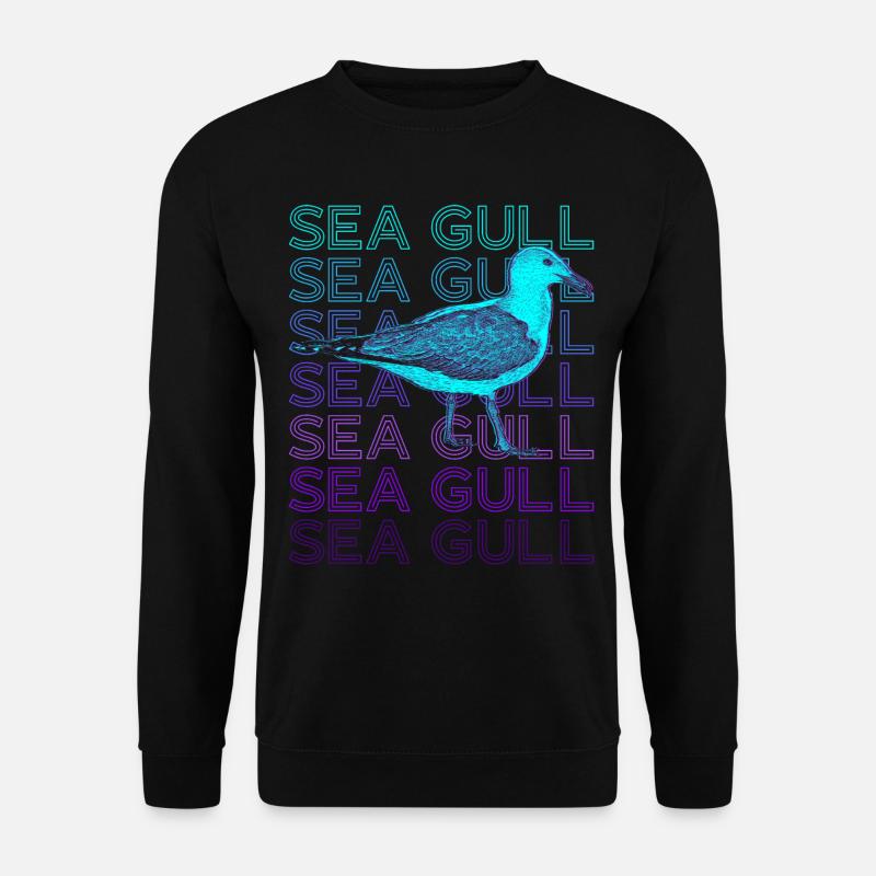 Seemöwe Möwe Seevogel Retro - Unisex Pullover - Schwarz