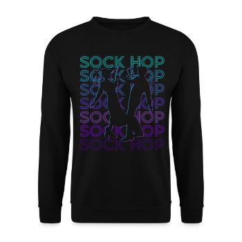 Sock Hop Tanz 50s Retro - Unisex Pullover - Schwarz - Vorne - Alina (178cm) & Michal (187cm)